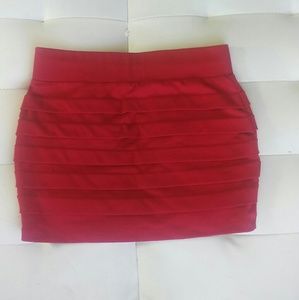Red mini skirt